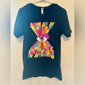 Bella Canvas Black w/ Psychedelic Colors Tegan & Sarah Lyrics T-Shirt - Small